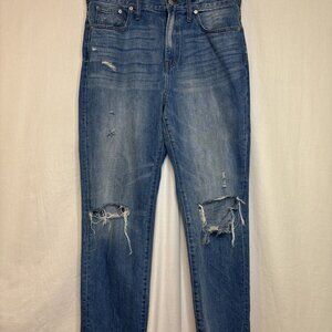 Madewell Jeans Womens 32 The Perfect Vintage Straight Leg High Rise Distressed
